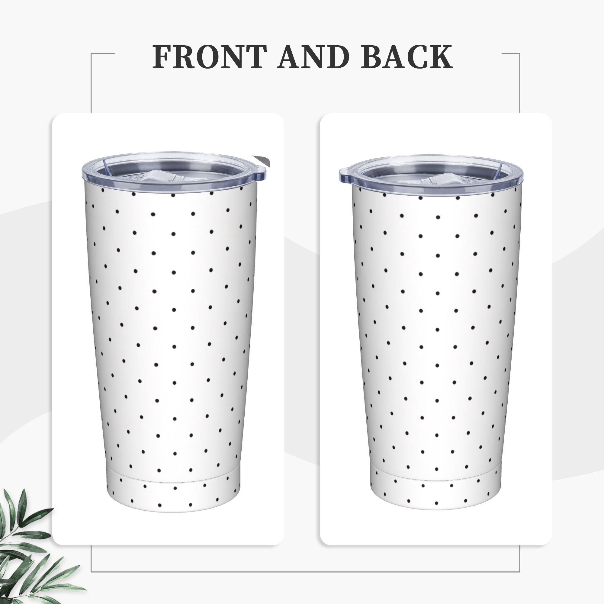 Black & White Polka Dot Patter - Tumbler 20Oz White recension och pris