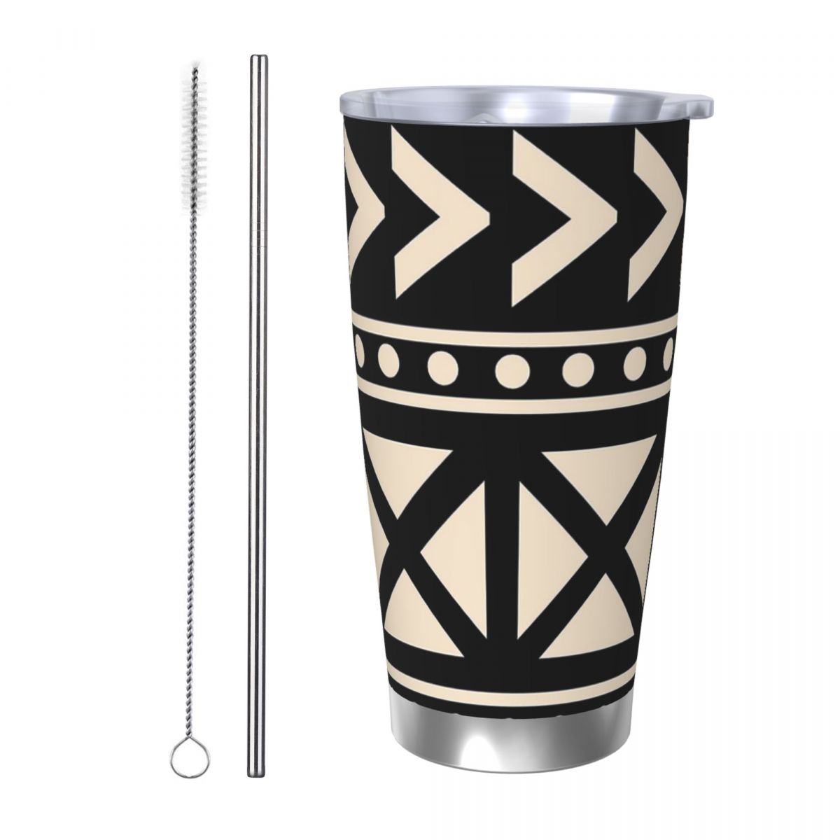African Mud Cloth Black And Wh - Tumbler 20Oz White recension och pris