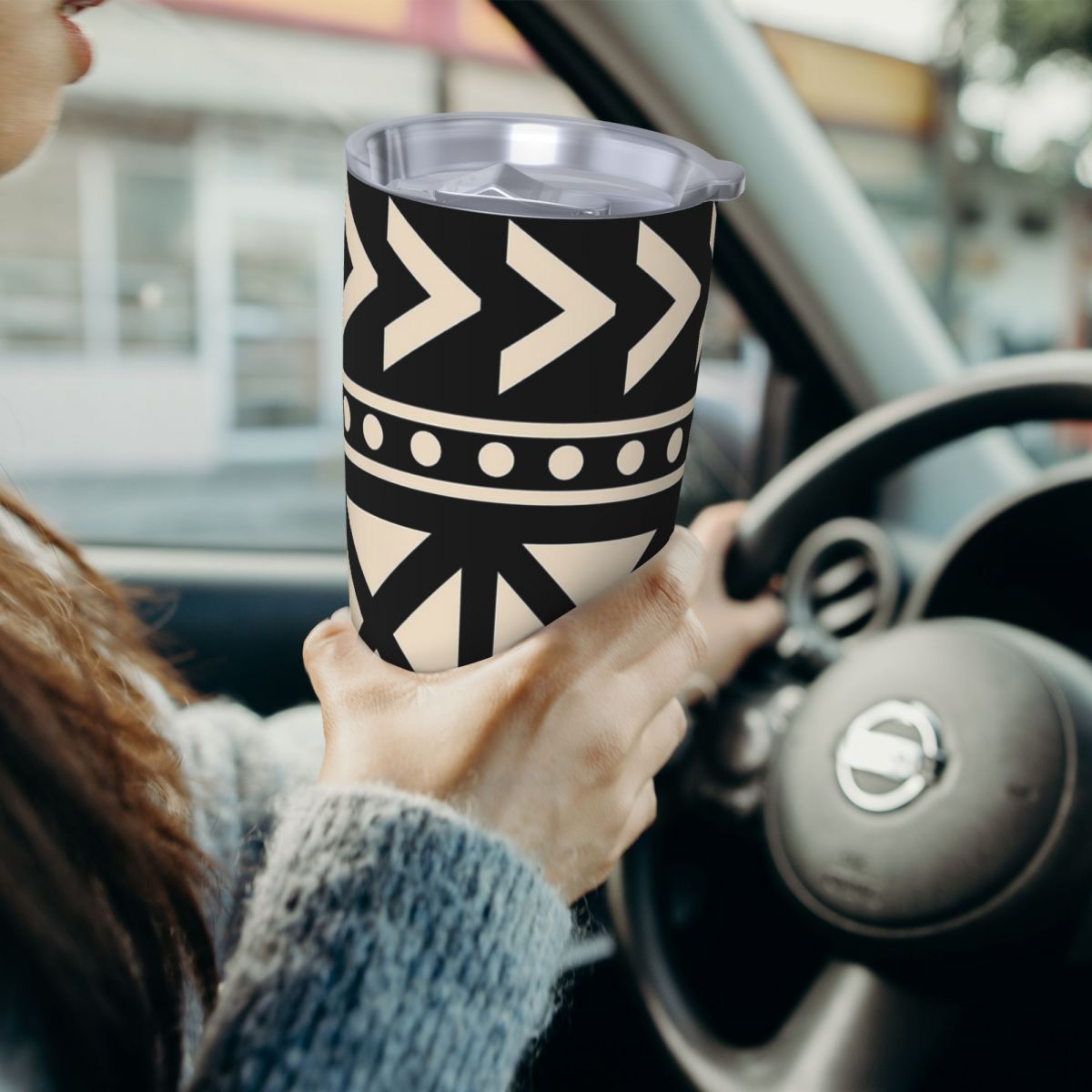 African Mud Cloth Black And Wh - Tumbler 20Oz White recension och pris
