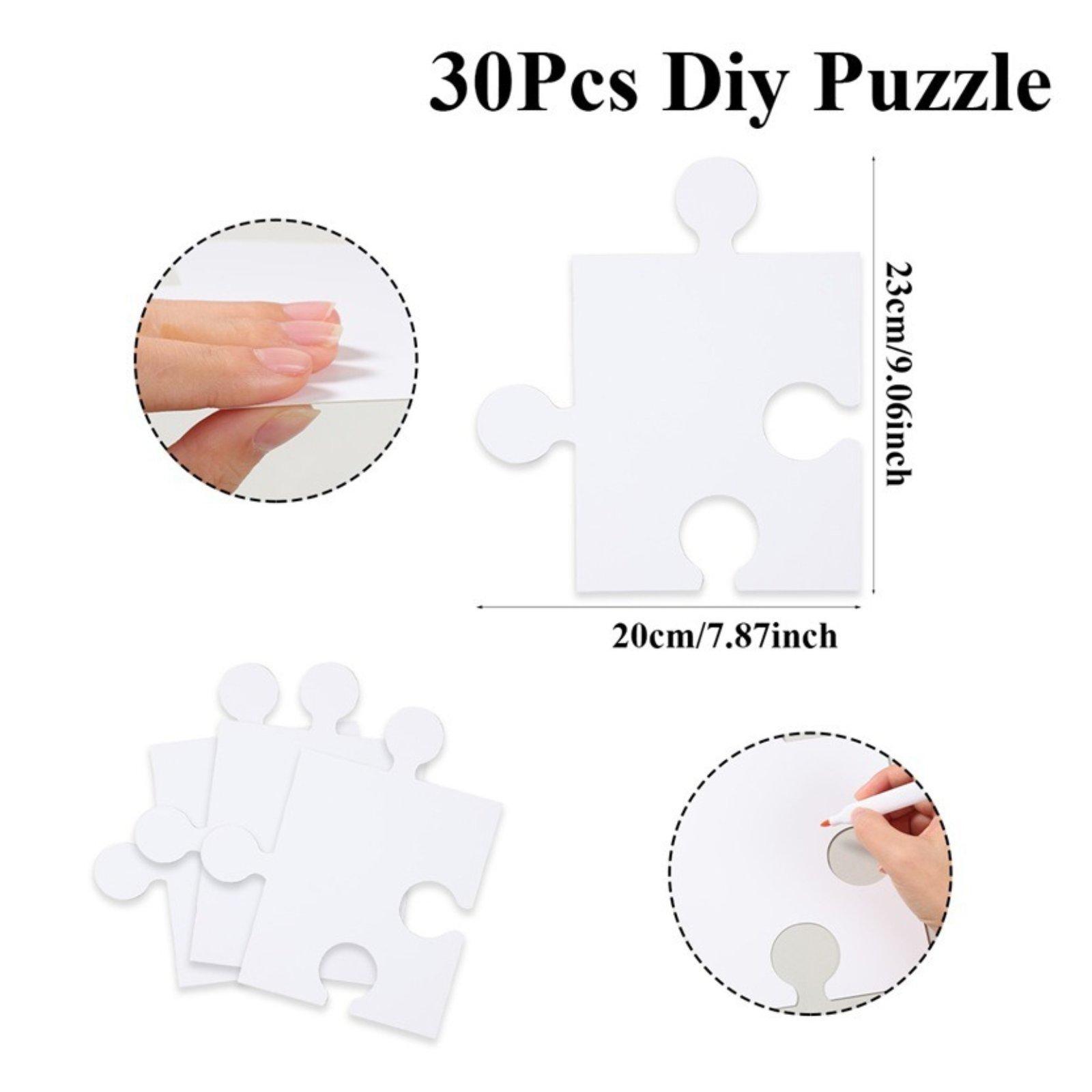 30 Pieces Blank Puzzle Pieces  - Puzzle Blank White recension och pris