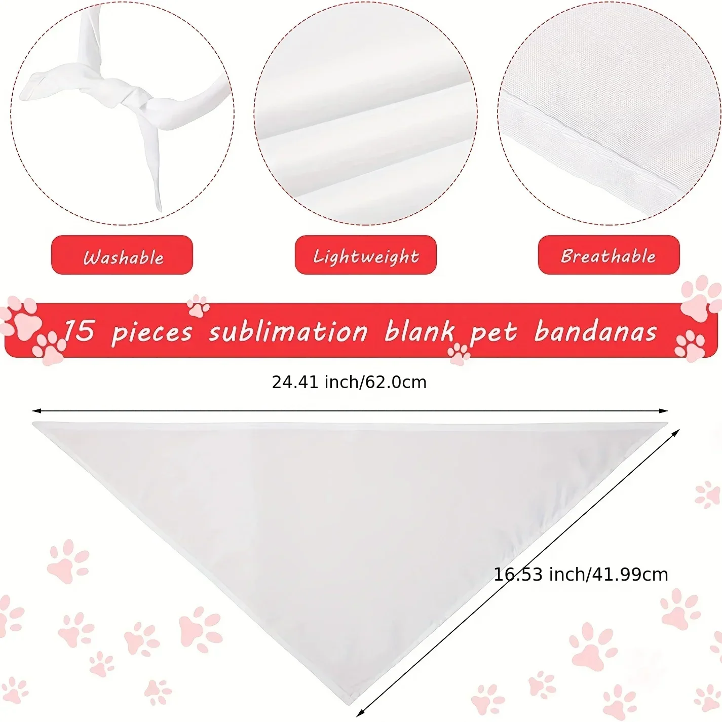 30pcs White Polyester Blank Do - Bandana Blank White recension och pris