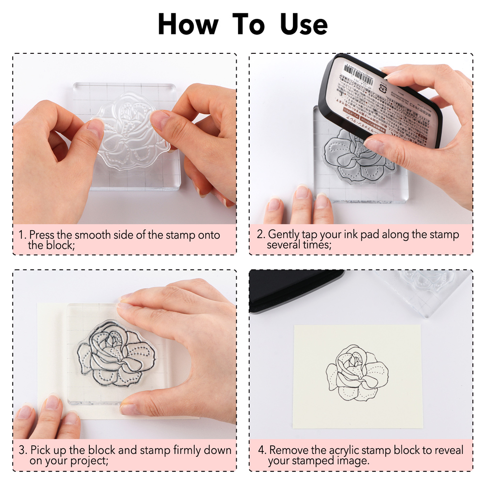 3pcs Clear Acrylic Stamp Block - Photo Acrylic Block recension och pris