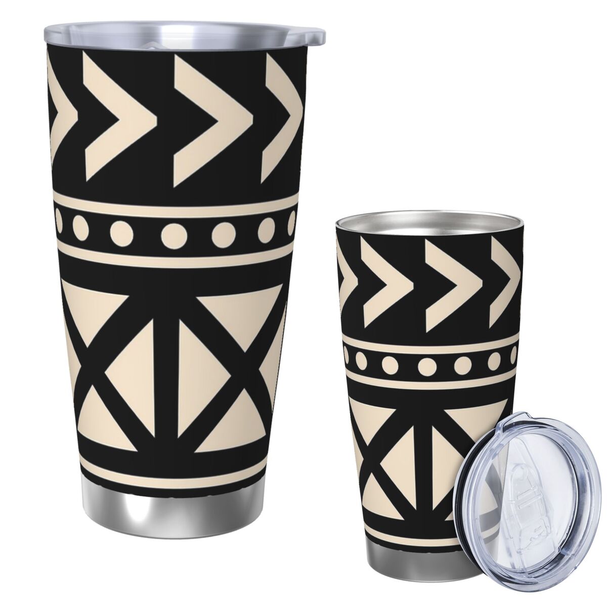 African Mud Cloth Black And Wh - Tumbler 20Oz White recension och pris