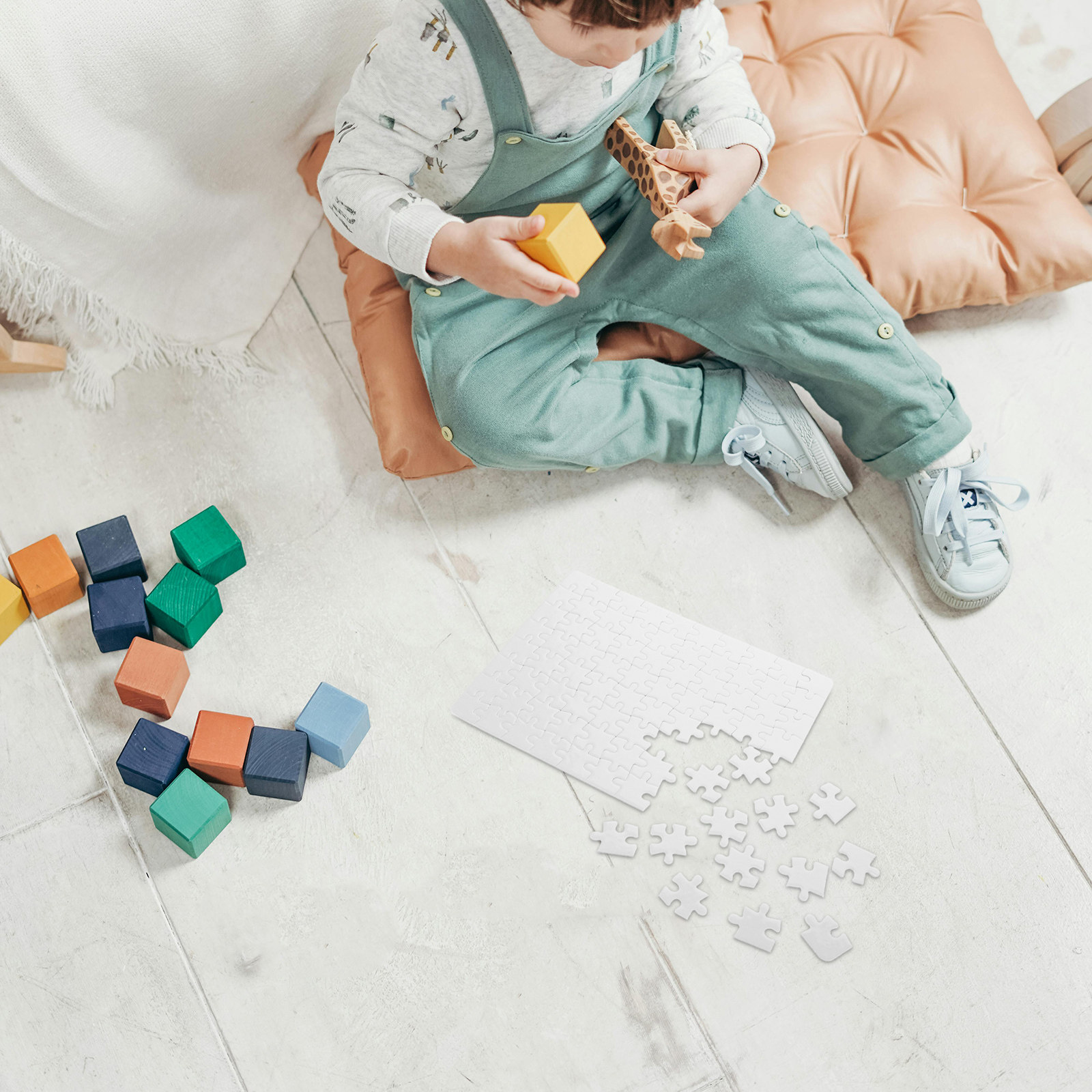 4Sheets Blank Puzzle Pieces Wh - Puzzle Blank White recension och pris