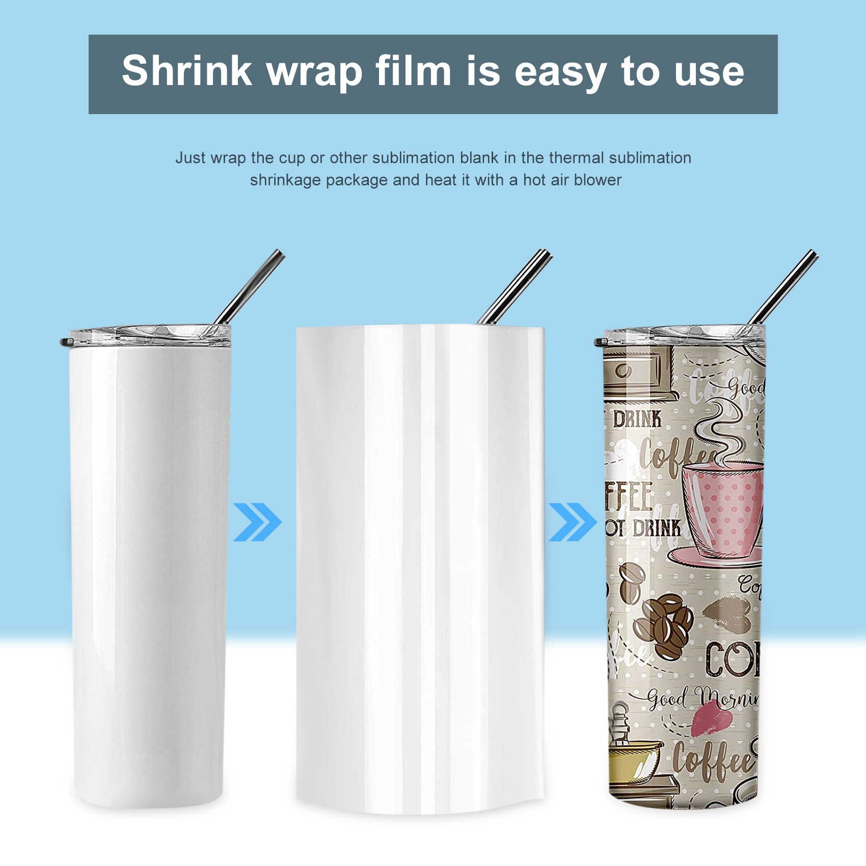 -FTGT 30Pcs Sublimation Shrink - Sublimation Mug White recension och pris