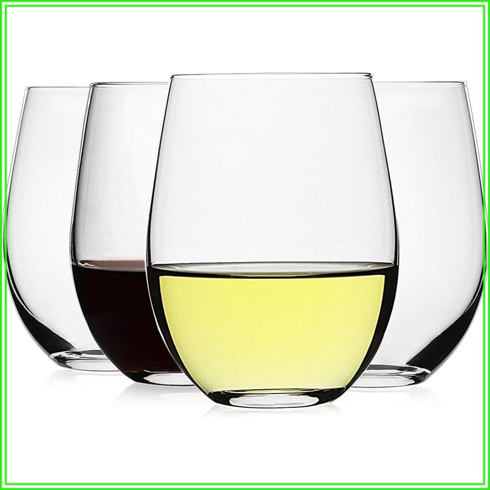 Stemless Wine Glasses Set of 4 - Tumbler 20Oz White recension och pris