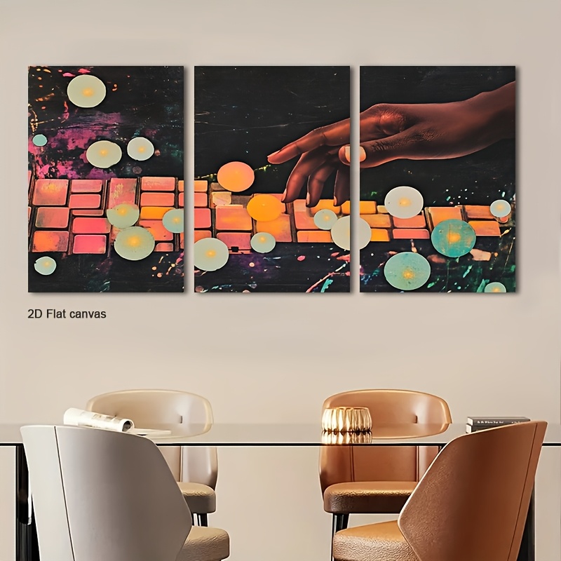 Frameless canvas 3pcs Glow-in- - Canvas Wrap Ready recension och pris