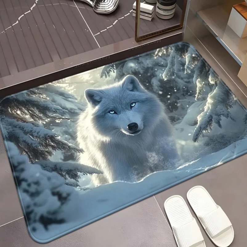 Cool White Wolf Doormat Wildli - Puzzle Blank White recension och pris