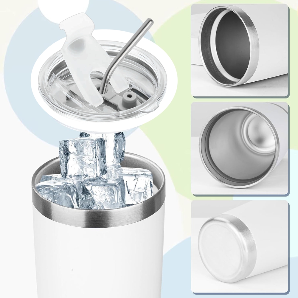 20oz Tumbler Mug with Lid and  - Tumbler 20Oz White recension och pris