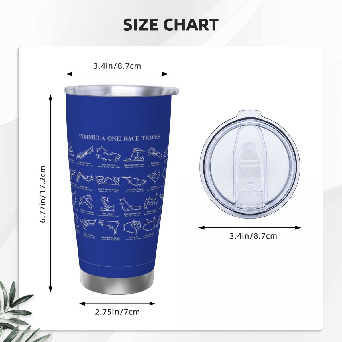 F1 Race Tracks (White Stencil- - Tumbler 20Oz White recension och pris